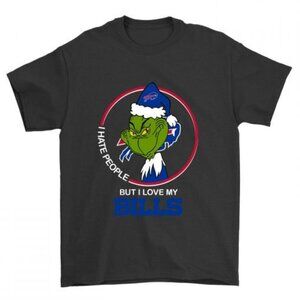 Grinch I Hate People But I Love My Bills Buffalo Bills Fan T-Shirt 81